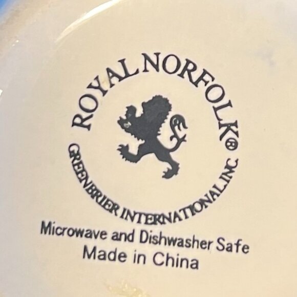 Set of 2 ROYAL NORFOLK Marbleized Gray & White Ceramic Mugs ~ Greenbrier - Picture 9 of 9